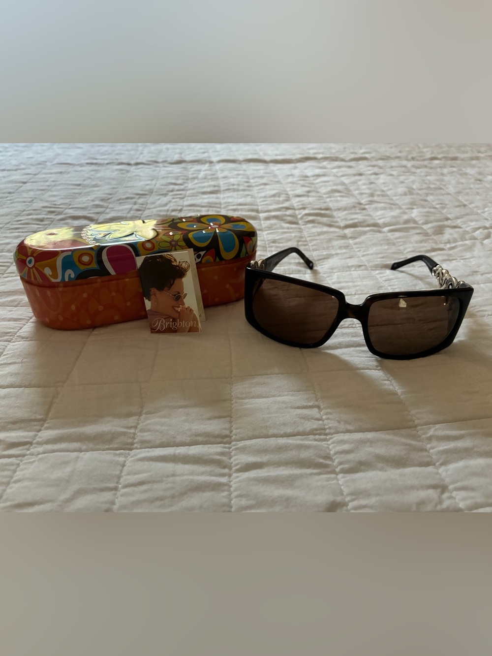 Brighton Tourtise Shell Sunglasses with Brown Tinted Lenses and Heart Accents